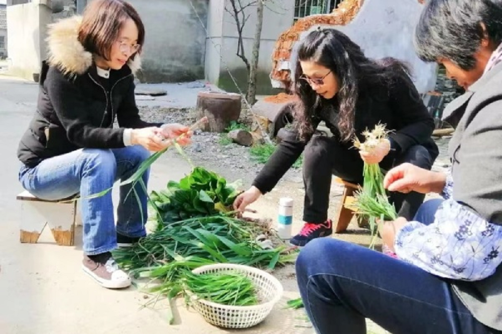 13 陈雯研究员(左)与陈庄村民交流沟通